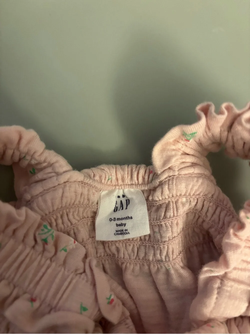 Baby Gap Soft Pink Floral Baby Romper